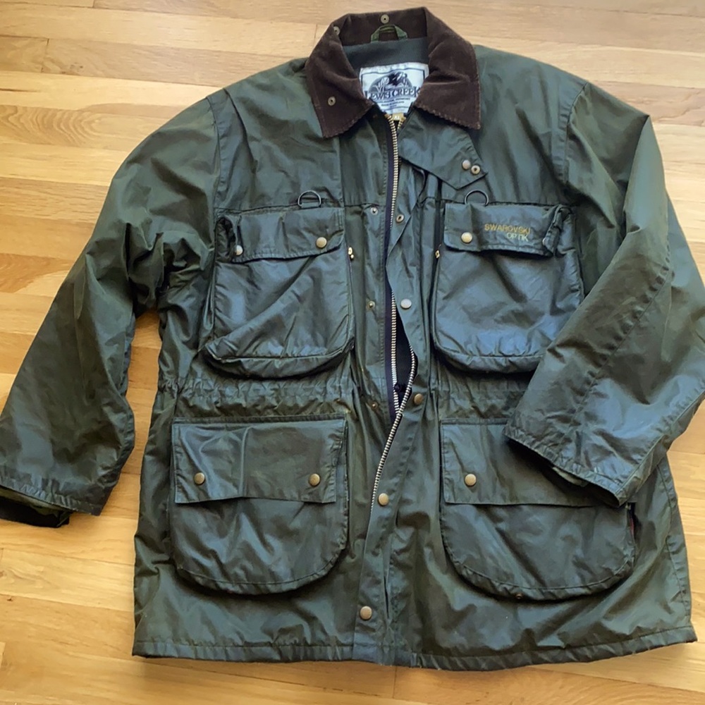 Lewis Creek waxed cotton field jacket with corduroy collar